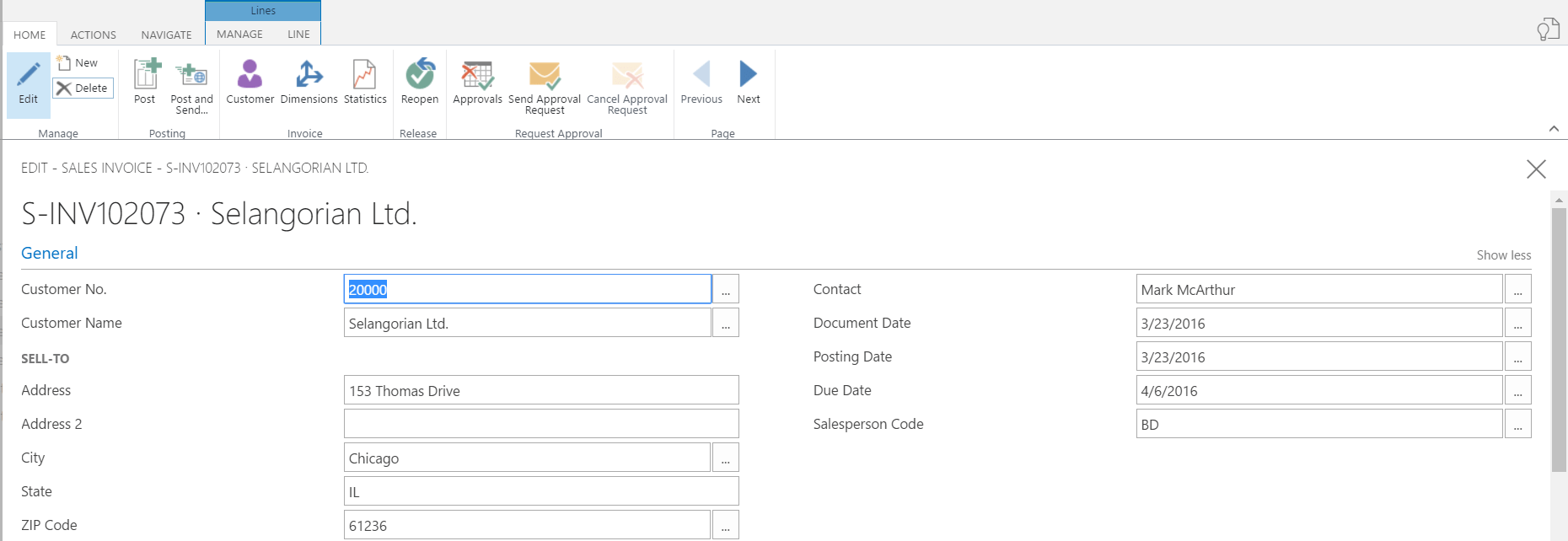 Microsoft Dynamics 365 for Financials Create Sales Invoice Logan Consulting