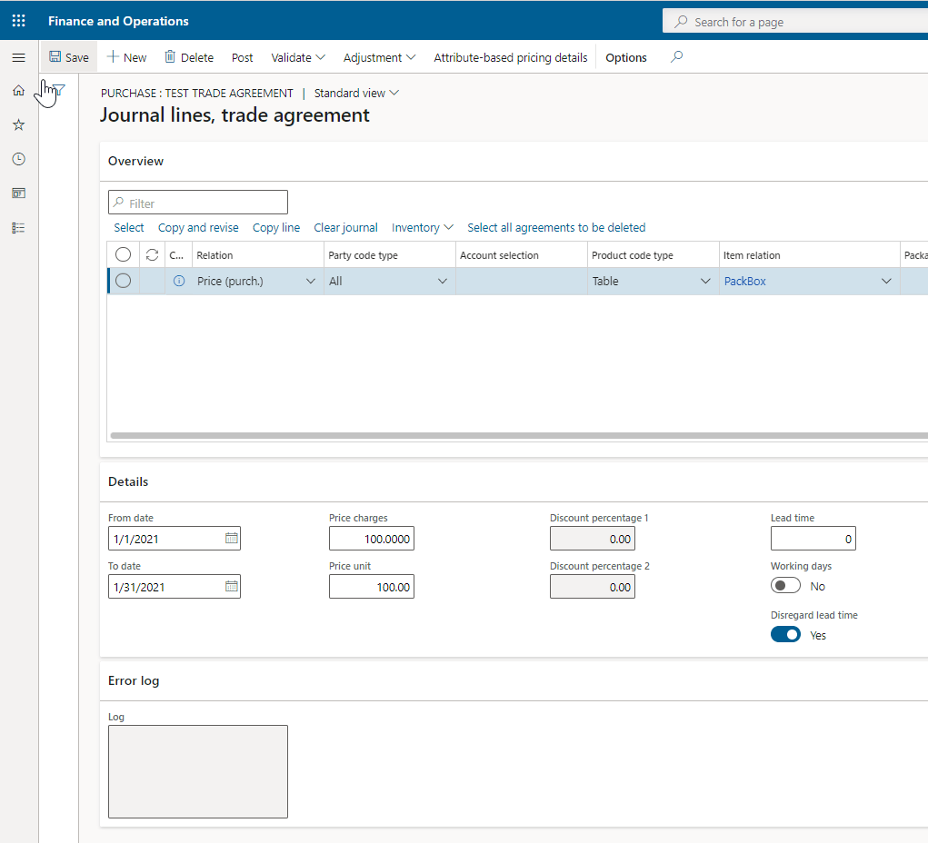 Updating Multiple Trade Agreements in Microsoft Dynamics 365