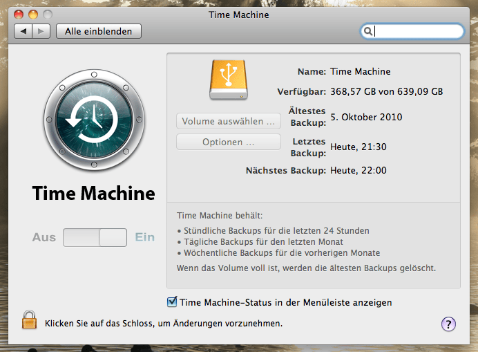 OSX Time Machine FileVault Home in einem verschlüsselten
