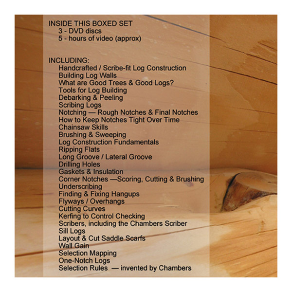 Building Log Homes DVD Box Set 1 the Video Companion to the Log