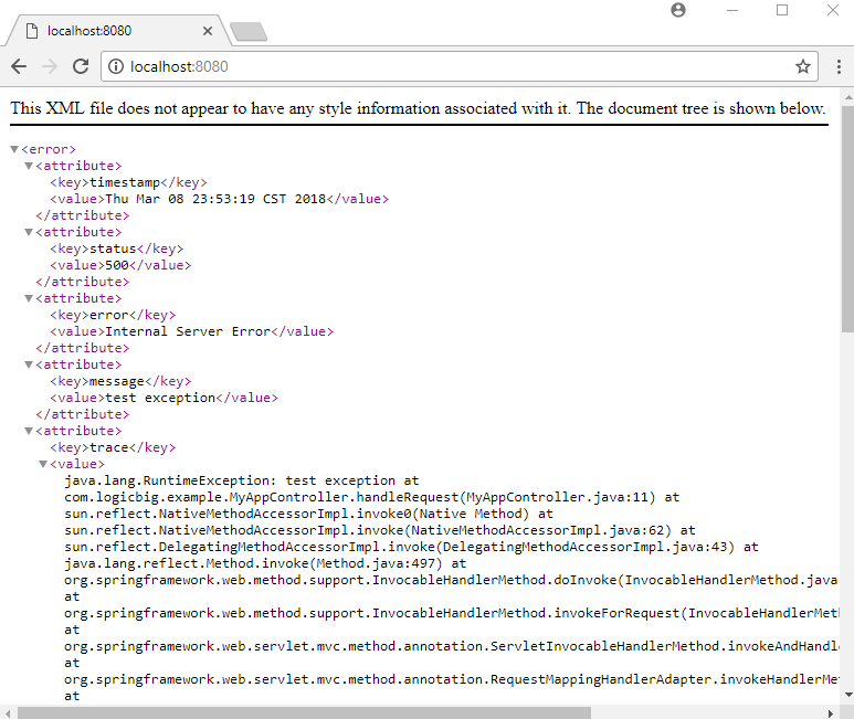 Spring Boot Returning XML error response from Custom ErrorController
