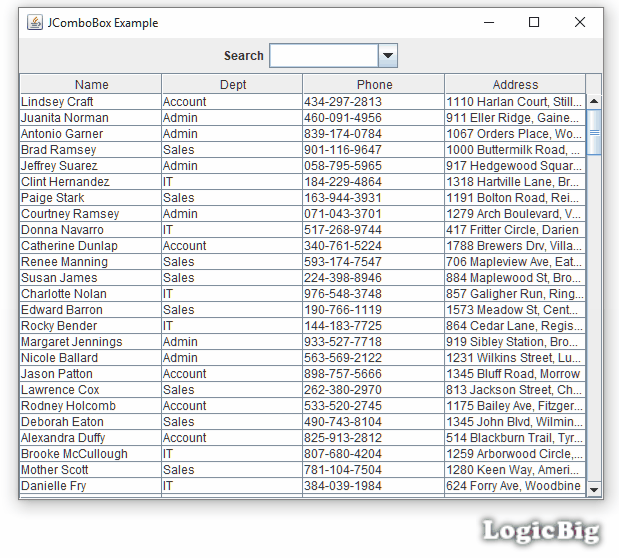 Java Swing Editable Example