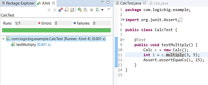 JUnit quick start, writing first test