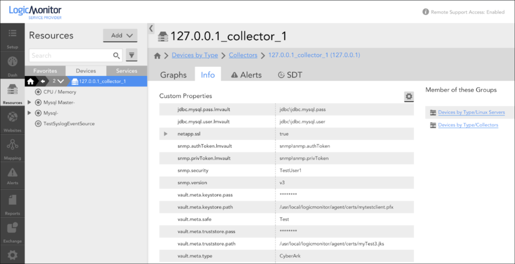 Integrating with CyberArk Vault for Single Account LogicMonitor