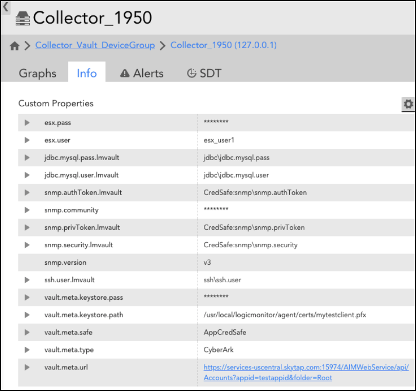 LMコレクターの資格情報ボールト統合 LogicMonitor