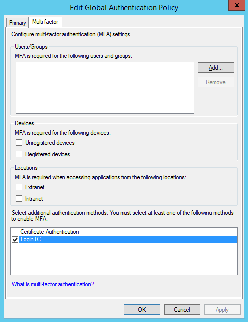 Windows Server 2012 R2 TwoFactor Authentication (2FA) LoginTC