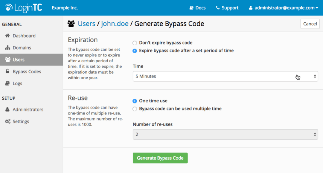 Bypass Codes Guide How to Create, Manage, and Use Them LoginTC