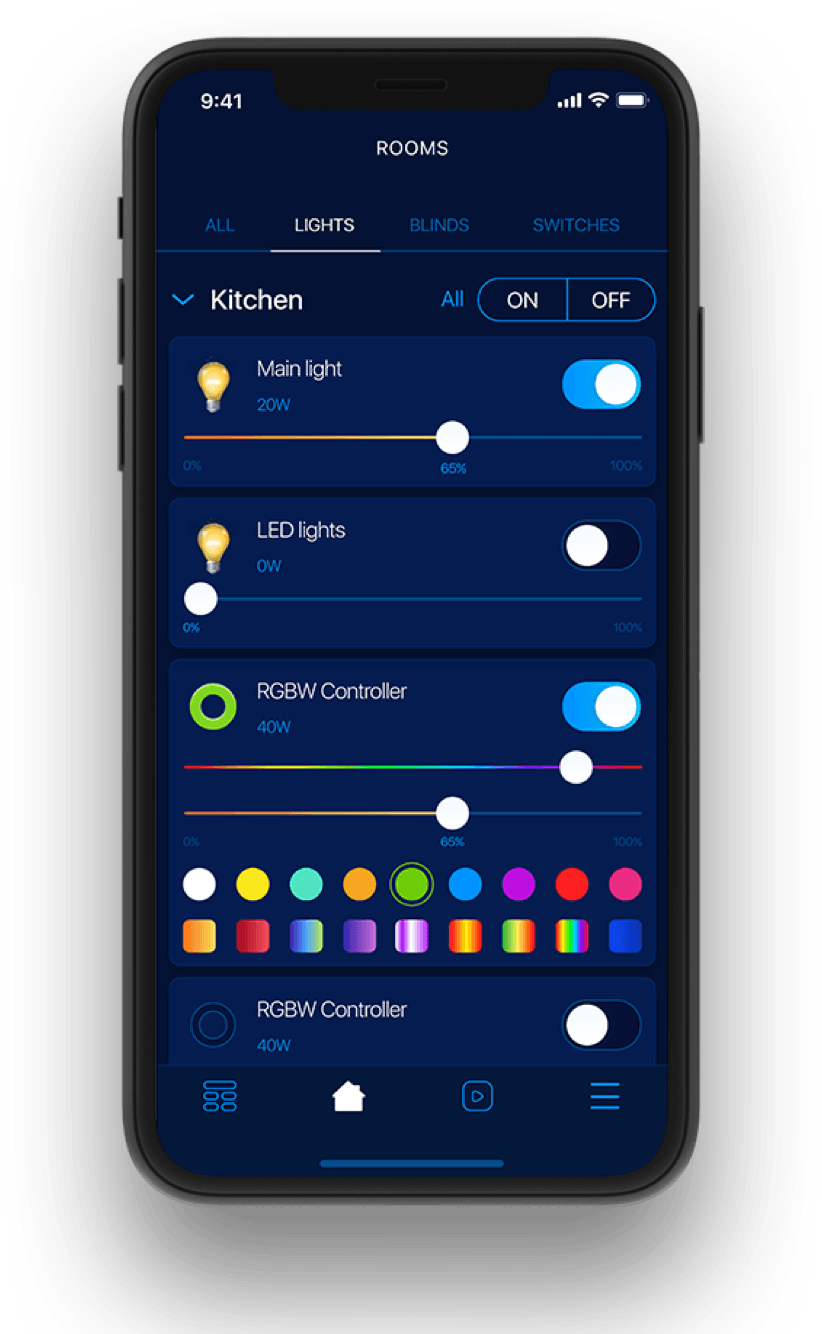 Aplicación domotica Home Center app
