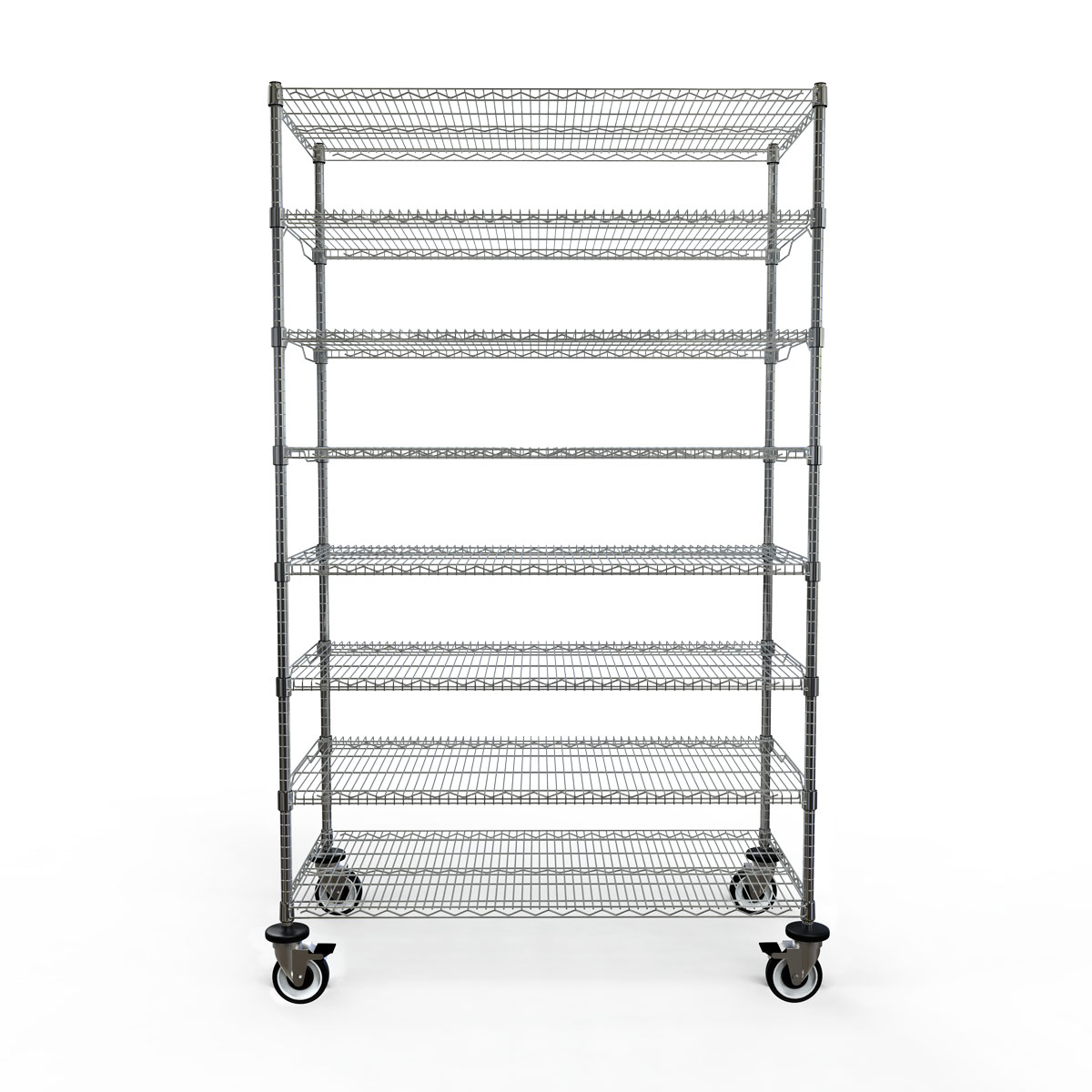 Wire Shelving Waterfall Edge Cart, 8Shelf, 24” x 60” x 80”(Cat.