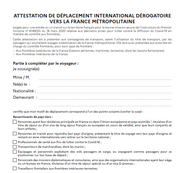 Attestation de déplacement dérogatoire du 19 mai :.