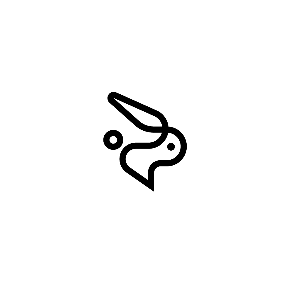 For Sale—Monoline Rabbit Brand Mark Logo Cowboy
