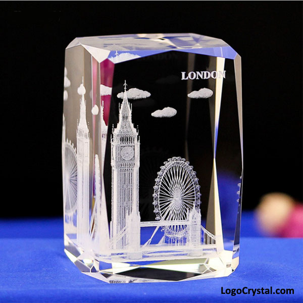 3D Laser Crystal Glass London Building Model Paperweight 3D Laser