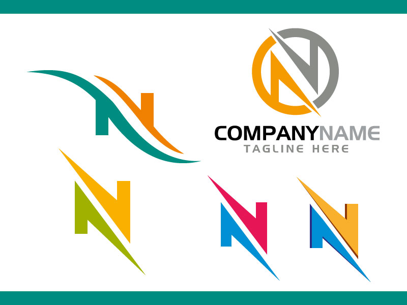 CreativeNLetterLogoDesignVector