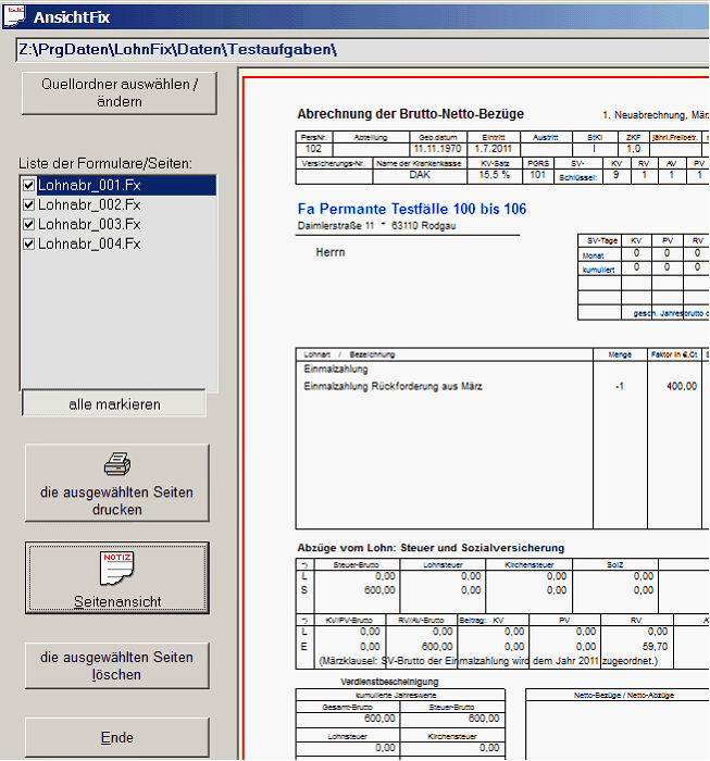 Ansichtfix - Lohnfix - Das Lohnprogramm