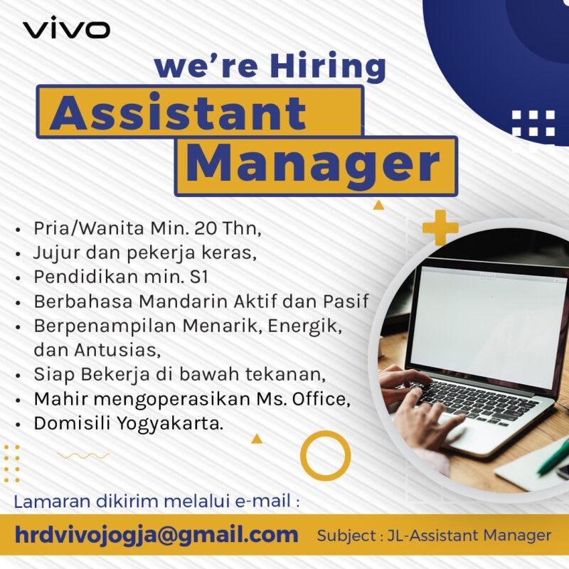 Lowongan Kerja Assistant Manager di PT. Zhi Sheng Indonesia (VIVO Cab