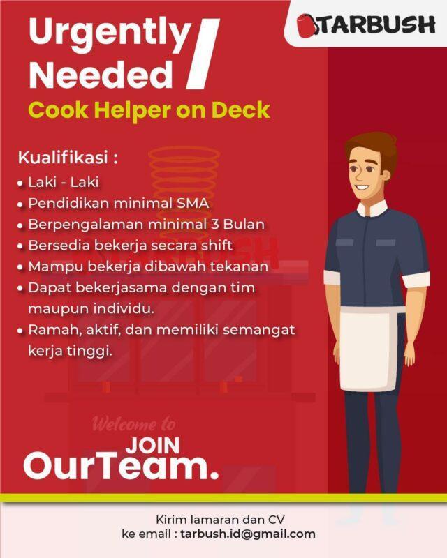 Lowongan Kerja Kitchen Crew Cook Helper on Deck Waiters Cleaning