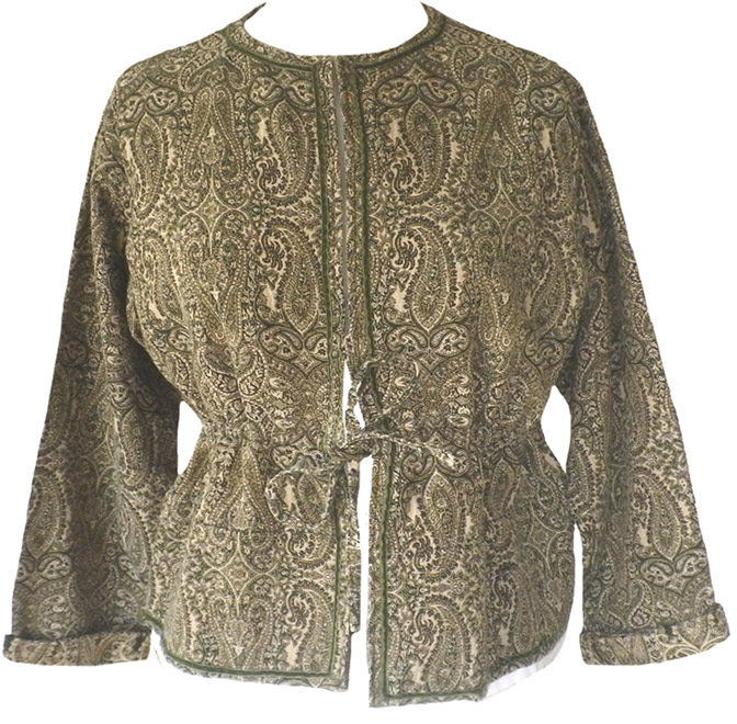 Krista Larson Olive paisley damask jacket