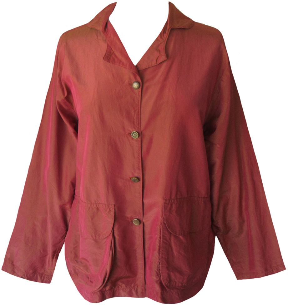 Krista Larson Brick silk taffeta jacket