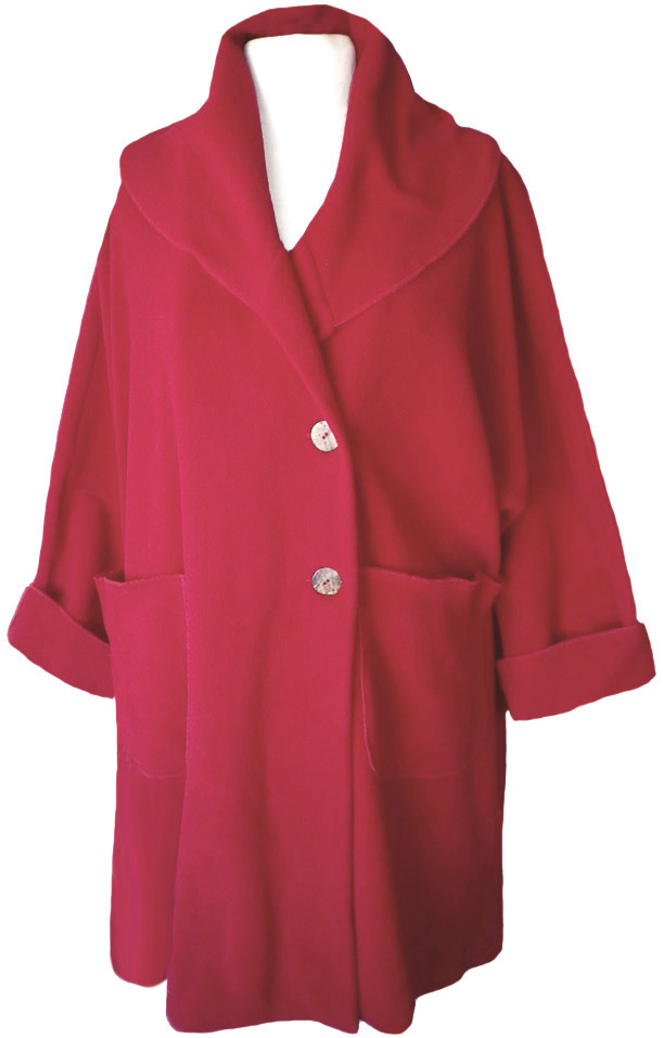 Lynn Mizono Cherry red fleece Overcoat