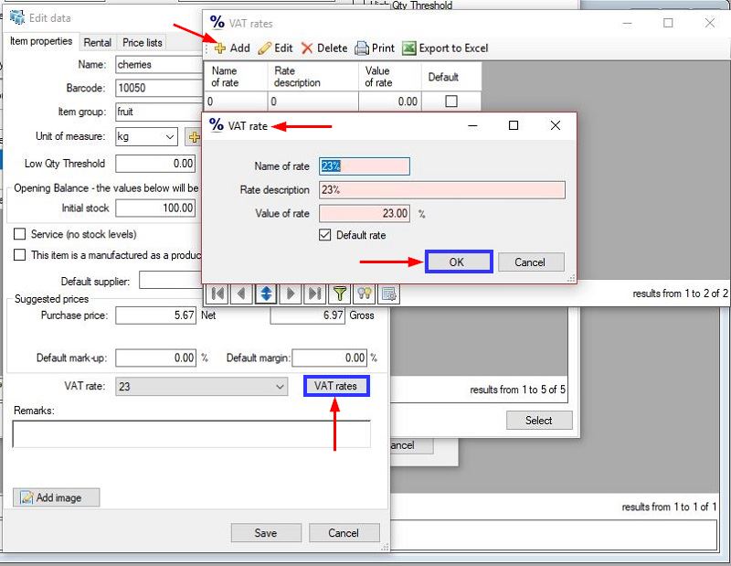 Calculation of Vat Invoice Document