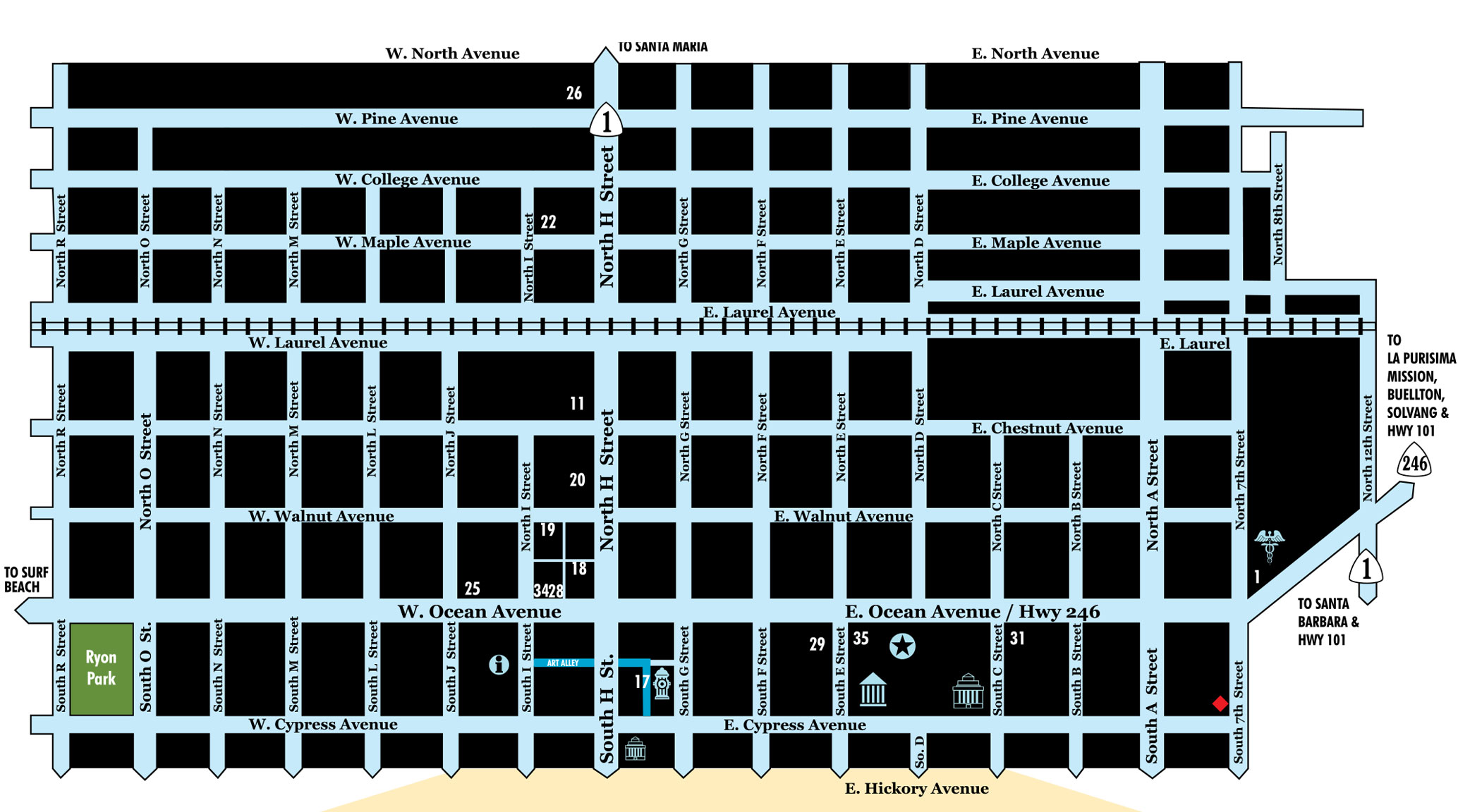 Mural Map Lompoc Mural Society