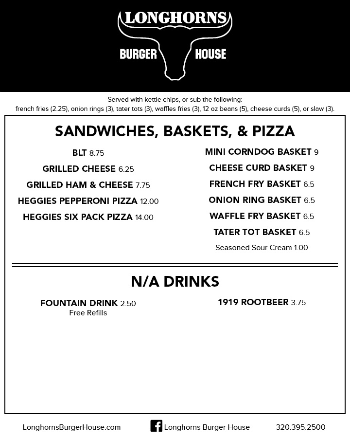 Sandwiches, Baskets & Pizza
