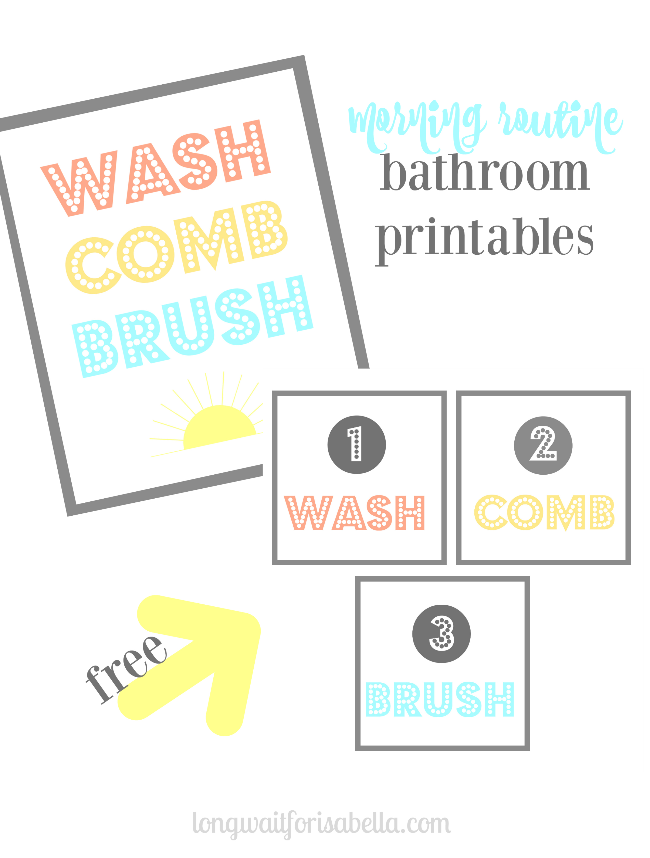 Morning Routine Bathroom Printables Long Wait For Isabella