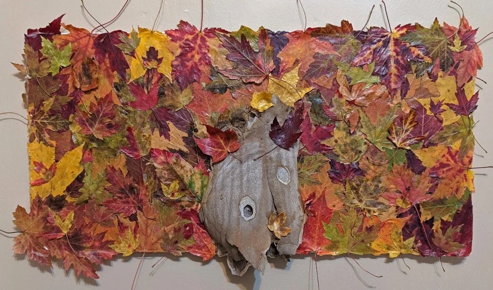 I've glued the fall to my wall How to make a leaf collage Looking