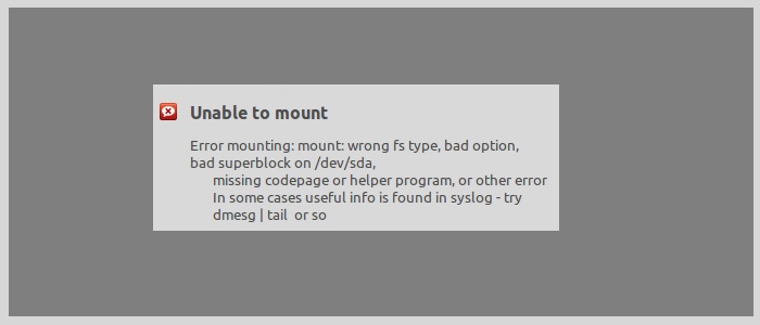 Fix wrong fs type, bad option, bad superblock error LookLinux