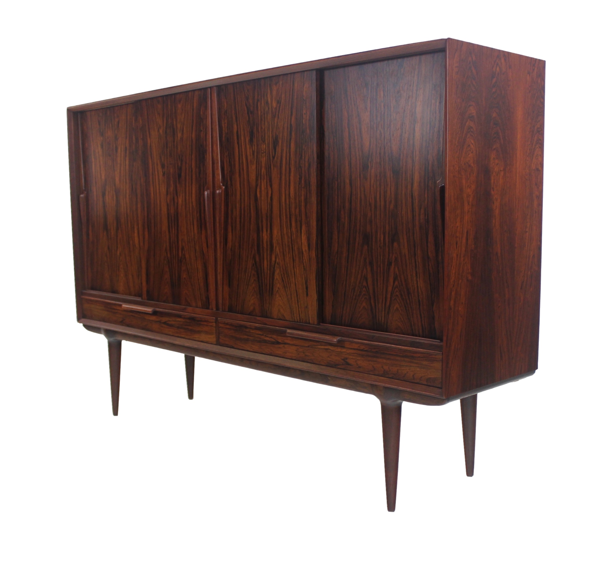 Spectacular Scandinavian Modern Rosewood Credenza Designed by Gunni