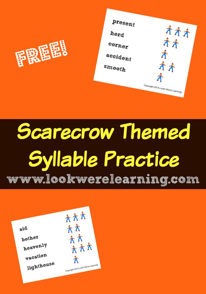 Scarecrow Syllables for Second Grade Activity - Look! We're Learning!