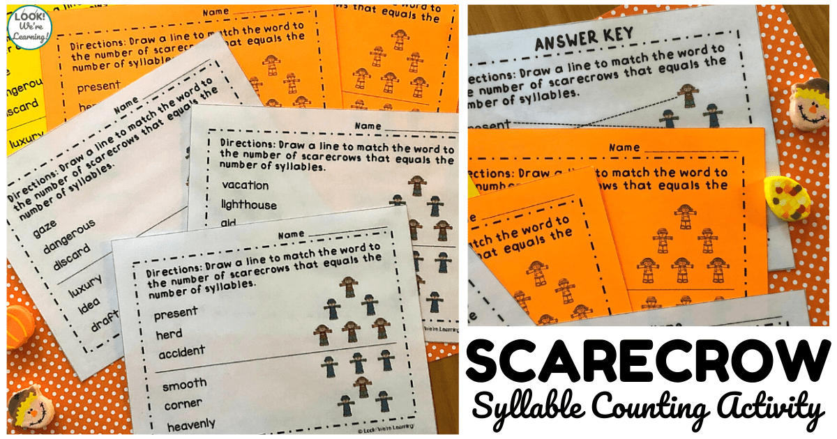 Scarecrow Syllables for Second Grade Activity - Look! We're Learning!