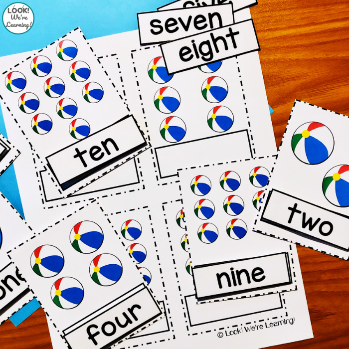 Free Printable Flashcards Counting Beach Balls Look! We're Learning!