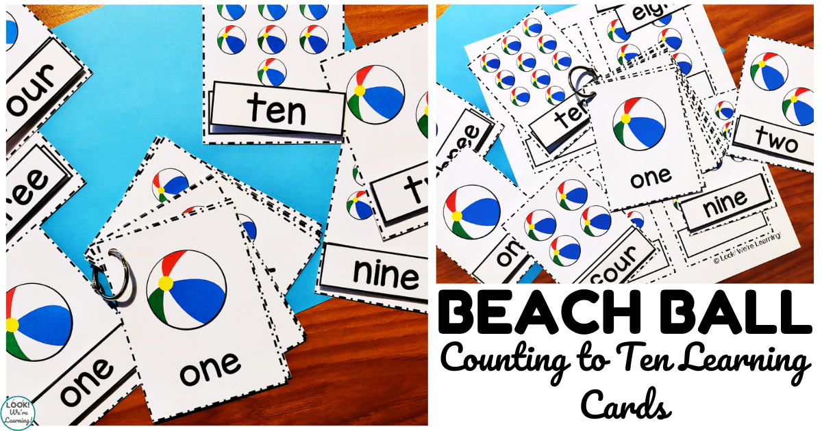 Free Printable Flashcards Counting Beach Balls Look! We're Learning!