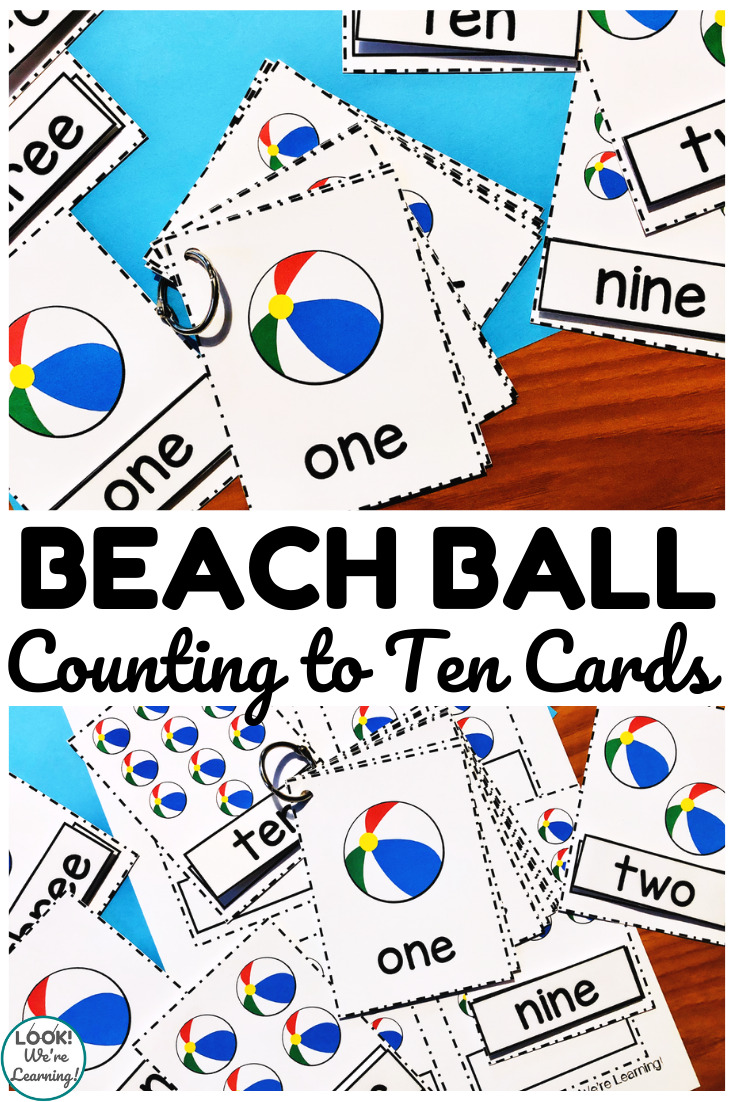 Free Printable Flashcards Counting Beach Balls Look! We're Learning!