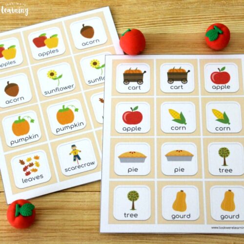 Printable Fall Memory Game for Kids Look! We're Learning!