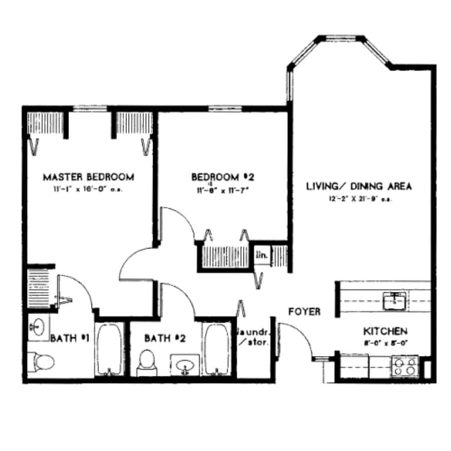 The Suffield Two Bedroom Senior Apartment Floor Plan South Hadley