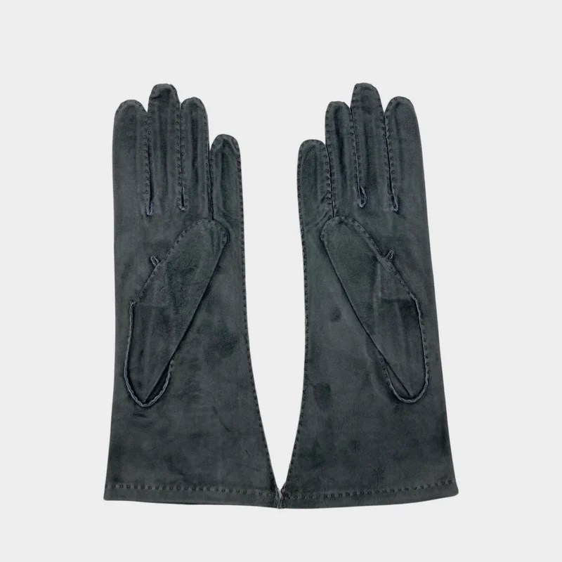 Hermès women's grey suede gloves Loop Generation