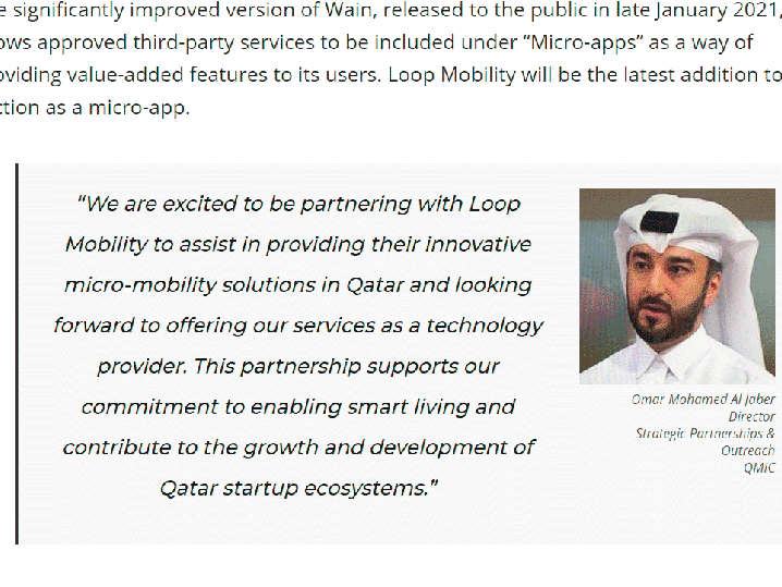 Loop Mobility First Escooter Sharing App Qatar