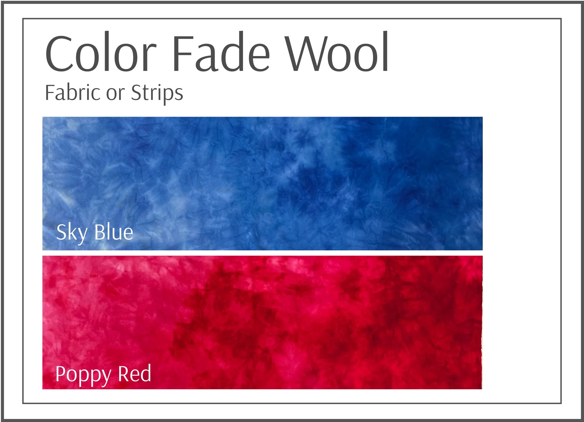 Color Fade Fabric Sky Blue and Poppy Red Loopy Wool Supply