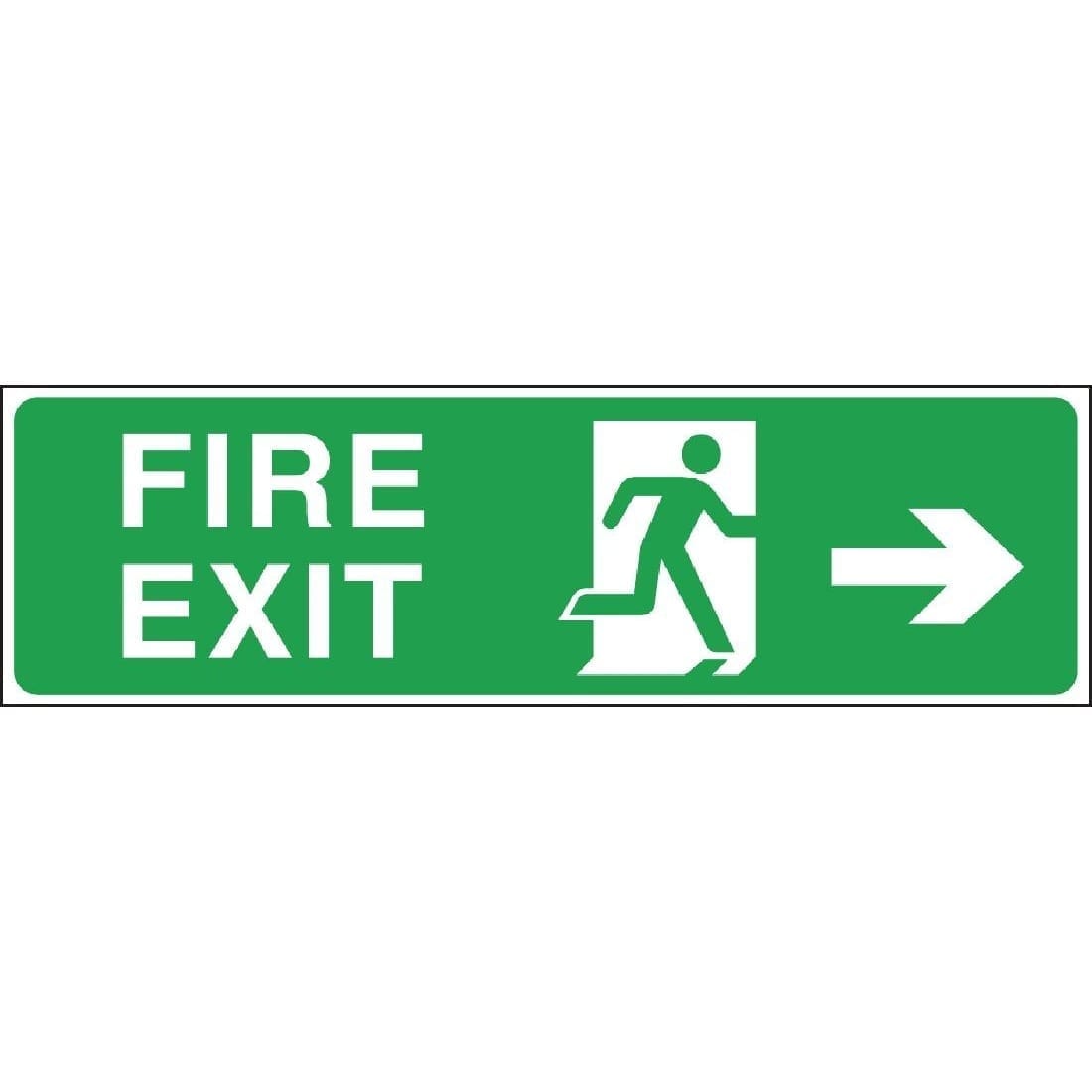 Fire Exit Arrow Right Exit Sign 150x450mm (SelfAdhesive)