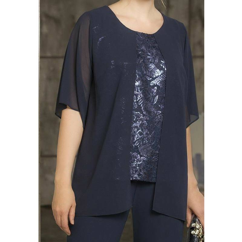 Completo da cerimonia per donne curvy casacca e pantalone