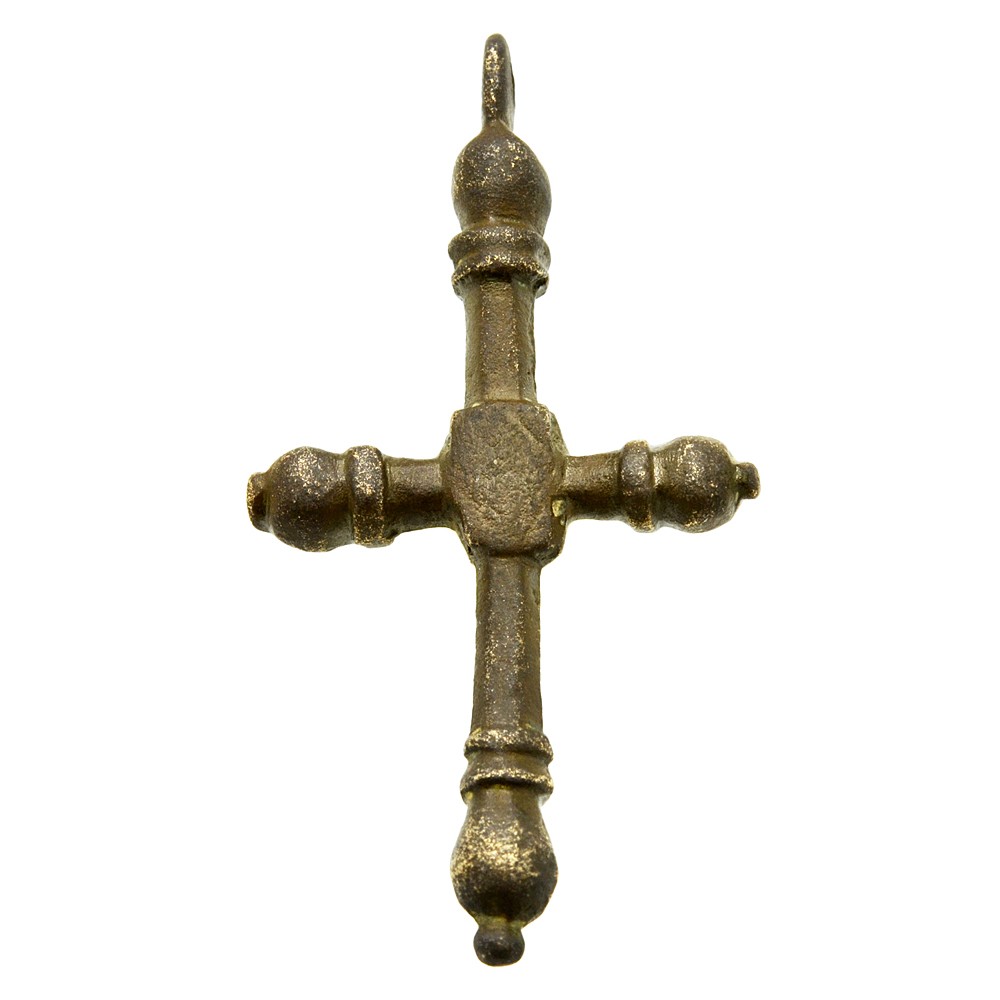 Genuine Ancient Byzantine Bronze Cross Pendant