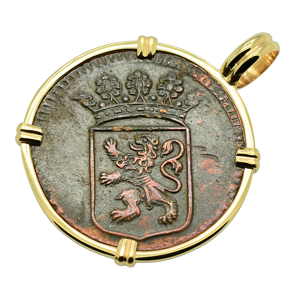 18th Century Dutch East India VOC Coin Pendant