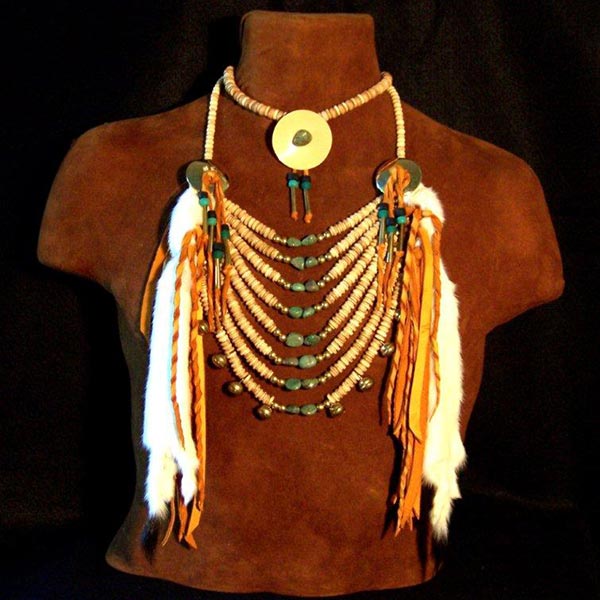 Native American Bone & Turquoise Loop Necklace Choker Set