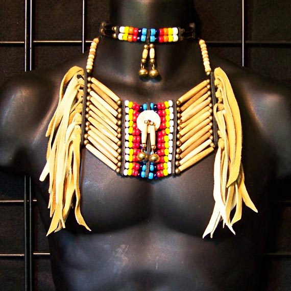 Short Breastplate/Necklace matching Choker with Abalone Disc