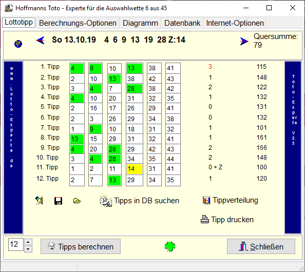 Toto Online aktualisieren, TotoExperte zur Berechnung optimierter