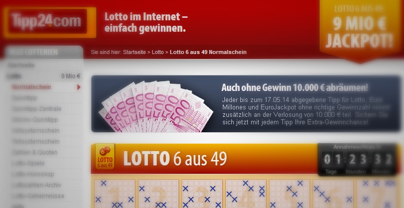 Tipp24 Gratis Lottotipp + "Auch mit Null Richtigen gewinnen!"Verlosung