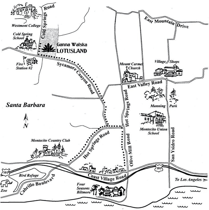 GWL directions Ganna Walska Lotusland