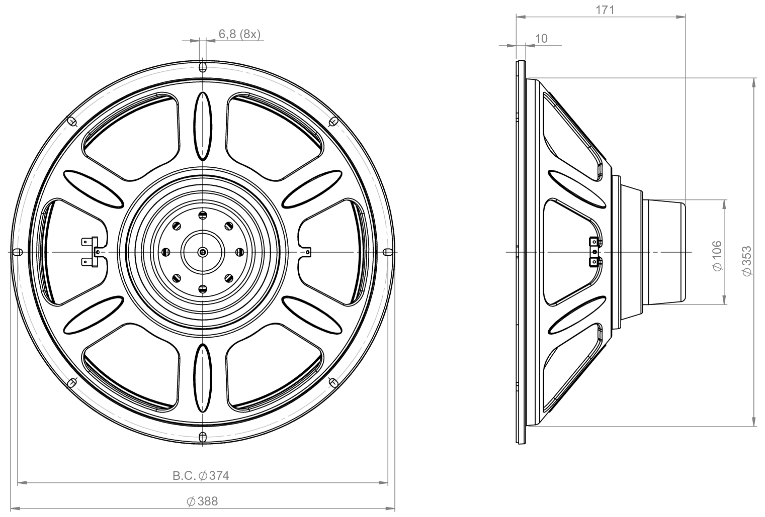 B&C Speaker 15CLA76 15" Woofer